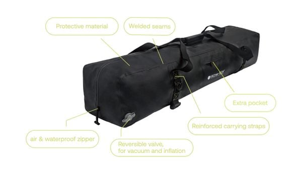 VACme-TECH Torba golfowa 100% szczelna i wodoodporna. Czarne torby na ramię TWISTBOXES, bez wzorów, z materiału, na ramię, bez dodatków. Za 795.00 zł.