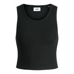 Damski tank top JJXX fallon. Czarne topy JJXX, bez wzorów, z dzianiny, bez kołnierzyka, bez ramiączek. Za 111.00 zł.
