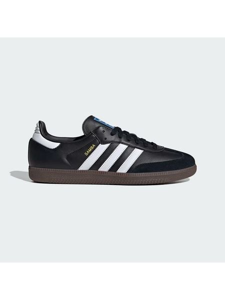 Adidas Skórzane sneakersy "Samba OG" w kolorze czarno-białym rozmiar: 36 2/3. Białe trampki Adidas, bez wzorów, z materiału, bez zapięcia. Za 504.45 zł.