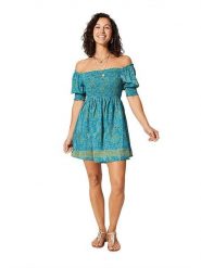 Ipanima Sukienka w kolorze niebiesko-pomarańczowym rozmiar: 34-40. Niebieskie sukienki Ipanima, bez wzorów, bez kołnierzyka, bez ramiączek, mini. Za 78.99 zł.