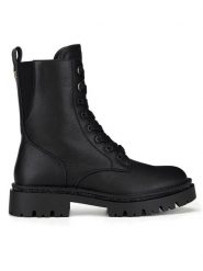 MEXX Trzewiki CEO-MI001712743W Czarny. Czarne botki Mexx, bez wzorów, z materiału, bez obcasa, na płaskiej podeszwie, bez zapięcia. Za 359.99 zł.