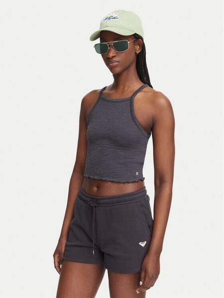 Roxy Top As I Am ERJKT04278 Szary ciemny Slim Fit. Szare topy Roxy, s, bez wzorów, z bawełny, bez kołnierzyka, bez ramiączek. Za 92.99 zł.