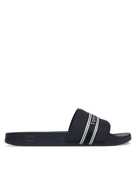 Tommy Hilfiger Klapki Logo Tape Webbing FW0FW09359 Granatowy. Niebieskie klapki TOMMY HILFIGER, bez wzorów, z syntetyku, bez obcasa. Za 112.99 zł.