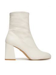 Aldo Botki Haucan 13618383 Biały. Białe botki Aldo, bez wzorów, ze skóry, bez obcasa, na słupku, bez zapięcia. Za 429.99 zł.