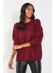 Milan Kiss Sweter w kolorze bordowym rozmiar: S. Czerwone swetry Milan Kiss, s, bez wzorów, z wełny, bez ramiączek. Za 101.23 zł.