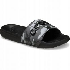 Klapki Dla Dorosłych Crocs All Day Camouflage Slide. Czarne klapki Crocs, bez wzorów, z materiału, bez obcasa. Za 129.99 zł.