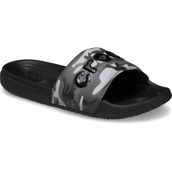 Klapki Dla Dorosłych Crocs All Day Camouflage Slide. Czarne klapki Crocs, bez wzorów, z materiału, bez obcasa. Za 129.99 zł.