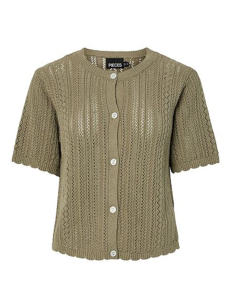 Pieces Bluzka "Pcnuka" w kolorze khaki rozmiar: M. Brązowe bluzki Pieces, m, bez wzorów, bez kołnierzyka, bez ramiączek. Za 98.42 zł.