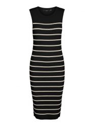 Vero Moda Sukienka dzianinowa w kolorze czarnym rozmiar: XL. Czarne sukienki Vero Moda, na imprezę, xl, bez wzorów, z dzianiny, bez kołnierzyka, bez ramiączek, midi. Za 92.45 zł.