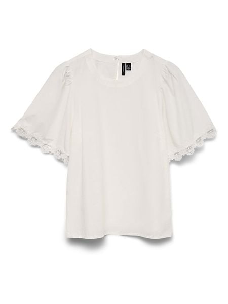 Vero Moda Bluzka w kolorze białym rozmiar: S. Białe bluzki Vero Moda, s, bez wzorów, z bawełny, bez kołnierzyka, bez ramiączek. Za 75.16 zł.