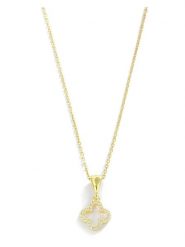 Miu Silver Pozłacany naszyjnik z zawieszką - dł. 42 cm rozmiar: onesize. Szare naszyjniki Miu Silver, z cyrkonią, pozłacane. Za 69.99 zł.