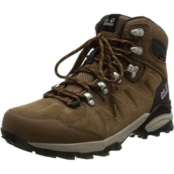 Buty trekkingowe damskie Jack Wolfskin Refugio Texapore Mid. Brązowe trekkingi Jack Wolfskin, trekkingowe. Za 449.99 zł.