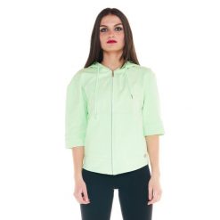 Bluza ciepła z bawełna z kaptur na co dzień. Zielone bluzy LEONE 1947 APPAREL, bez wzorów, z bawełny, bez kaptura. W wyprzedaży za 134.57 zł.