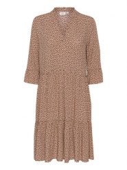 SAINT TROPEZ Sukienka w kolorze jasnobrązowym rozmiar: S. Brązowe sukienki Saint Tropez, na co dzień, s, bez wzorów, z wiskozy, klasyczne, bez kołnierzyka, bez ramiączek, midi, proste. Za 104.99 zł.