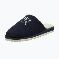 Kapcie damskie GANT Pantofli. Niebieskie obuwie domowe GANT, bez wzorów, z materiału, bez zapięcia. Za 209.99 zł.