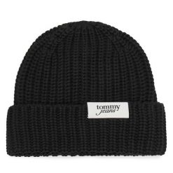 Czapka Tommy Hilfiger. Czarne czapki TOMMY HILFIGER, bez wzorów. Za 189.99 zł.
