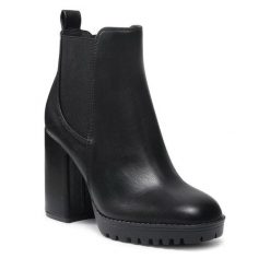 Botki Jenny Fairy. Czarne botki Jenny Fairy, bez wzorów, bez obcasa, na słupku, bez zapięcia. Za 135.99 zł.