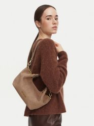 LOVE MOSCHINO Torebka JC4221PP0PKF110A Beżowy. Brązowe torebki klasyczne Love Moschino, bez wzorów, z materiału, bez dodatków. Za 919.99 zł.