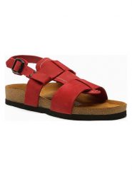 Comfortfusse Skórzane sandały "Likya" w kolorze czerwonym rozmiar: 39. Czerwone sandały Comfortfüße, bez wzorów, z nubiku, klasyczne, z otwartym noskiem, bez obcasa, bez zapięcia. Za 252.99 zł.