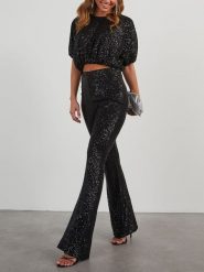 LA Angels Spodnie w kolorze czarnym rozmiar: L. Czarne spodnie materiałowe LA Angels, na co dzień, l, bez wzorów, z materiału, z podwyższonym stanem. Za 161.73 zł.