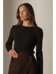 Perfect Cashmere Kaszmirowy sweter "Kylie" w kolorze czarnym rozmiar: XL. Czarne swetry Perfect Cashmere, xl, bez wzorów, z kaszmiru, bez ramiączek. Za 347.99 zł.