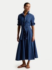 Polo Ralph Lauren Sukienka jeansowa 211B23998001 Niebieski Regular Fit. Niebieskie sukienki Polo Ralph Lauren, bez wzorów, z bawełny, bez kołnierzyka, bez ramiączek. Za 1,599.00 zł.