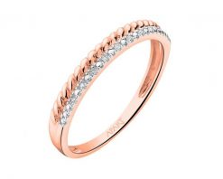 Pierścionek z różowego złota z diamentami - 0,02 ct - próba 375. Czerwone pierścionki Apart, z diamentem, złote. Za 1,149.00 zł.