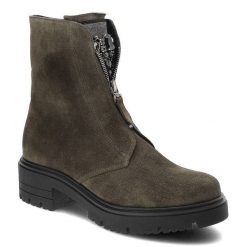 Zielone Botki Armodo Damskie Modne Obuwie. Zielone botki Armodo, bez wzorów, z nubiku, bez obcasa, bez zapięcia. Za 459.00 zł.