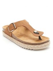 Mandel Japonki w kolorze jasnobrązowym rozmiar: 38. Brązowe klapki Mandel, bez wzorów, z otwartym noskiem, bez obcasa. Za 121.99 zł.