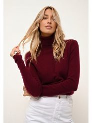 Just Cashmere Kaszmirowy golf "Ava" w kolorze bordowym rozmiar: S. Czerwone golfy Just Cashmere, s, bez wzorów, z kaszmiru, bez ramiączek. Za 369.99 zł.