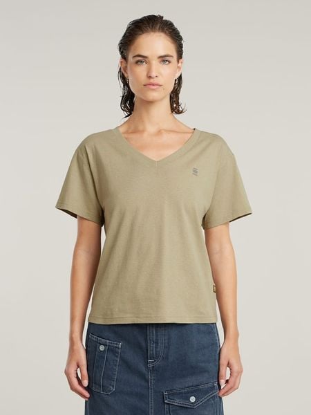 G-Star Koszulka w kolorze khaki rozmiar: XS. Brązowe bluzki G-Star, xs, bez wzorów, z bawełny, retro, bez kołnierzyka, bez ramiączek. Za 94.95 zł.