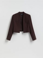 Krótka marynarka - brązowy. Brązowe marynarki i żakiety Reserved, l, bez wzorów, z tkaniny. Za 169.99 zł.