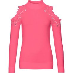 Sweter z wycięciami bonprix różowy. Swetry marki bonprix. Za 89.99 zł.