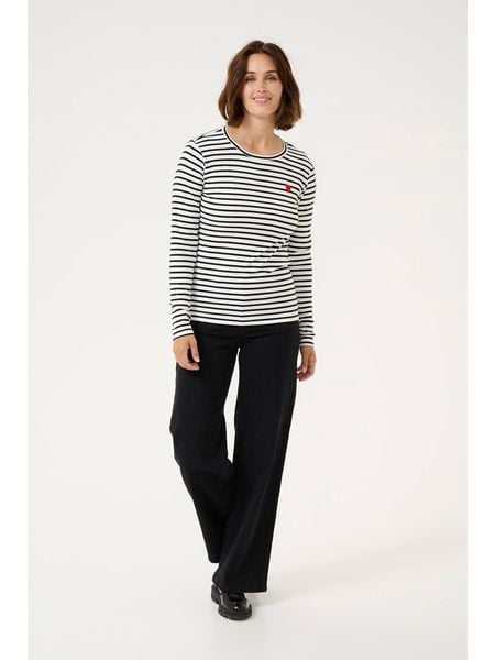 Kaffe Koszulka w kolorze czarno-białym rozmiar: XXL. Białe bluzki Kaffe, xxl, bez wzorów, bez kołnierzyka, bez ramiączek. Za 57.95 zł.