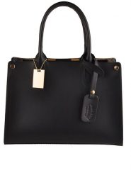 Florence Bags Skórzana torebka "Manor" w kolorze czarnym - 32 x 22 x 11 cm rozmiar: onesize. Czarne torby na ramię Florence Bags, bez wzorów, z materiału, przez ramię, bez dodatków. Za 382.99 zł.