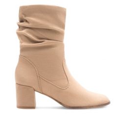 Botki Clara Barson. Brązowe botki Clara Barson, bez wzorów, bez obcasa, na słupku, bez zapięcia. Za 149.99 zł.
