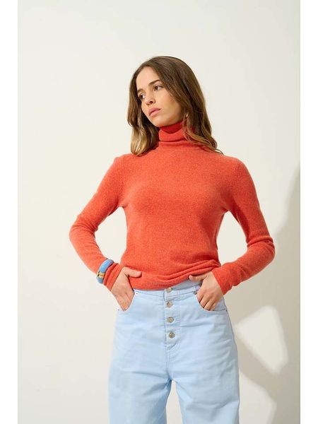 AUTHENTIC CASHMERE Kaszmirowy golf "Bise" w kolorze pomarańczowym rozmiar: XL. Pomarańczowe golfy AUTHENTIC CASHMERE, xl, bez wzorów, z kaszmiru, bez ramiączek. Za 369.95 zł.
