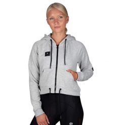 Bluza treningowa damska Morotai Box Full Zip. Szare bluzy MOROTAI, xl, bez wzorów, z bawełny, z kapturem. W wyprzedaży za 145.00 zł.