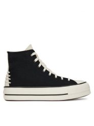 Converse Trampki Chuck Taylor All Star Lift Platform Crafted Laces A12552C Czarny. Czarne trampki Converse, bez wzorów, z materiału, bez zapięcia. Za 289.99 zł.