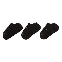 Skarpety Unisex Adult Plus Cush Footie DriFIT Everyday NoShow (zestaw 3 Sztuk). Czarne skarpety Nike, bez wzorów, z bawełny. Za 69.95 zł.