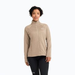 Bluza polarowa damska Jack Wolfskin Anytrail Full Zip. Brązowe bluzy Jack Wolfskin, s, bez wzorów, z materiału, bez kaptura. Za 399.99 zł.