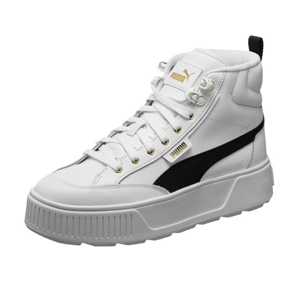 Damskie Skórzane Buty Sportowe Karmen O Średnim Kroju. Białe obuwie sportowe Puma, trekkingowe. Za 371.99 zł.