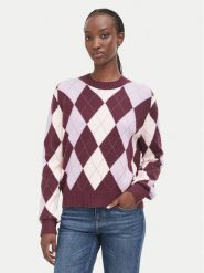 Guess Sweter W6BR48 Z1447 Bordowy Regular Fit. Czerwone swetry Guess, xl, z aplikacjami, z syntetyku, bez ramiączek. Za 524.99 zł.