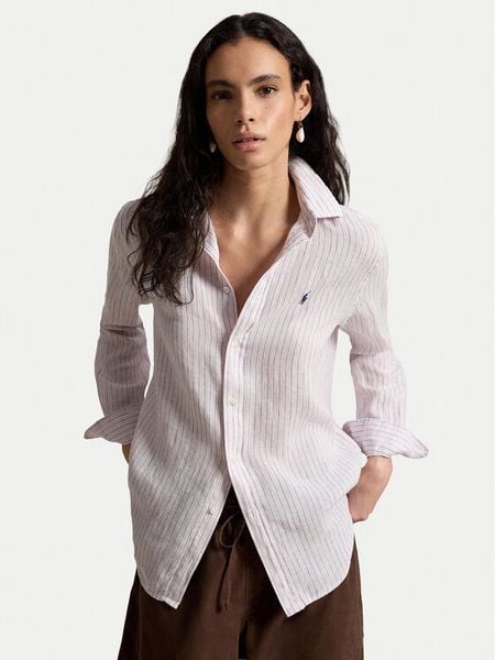 Polo Ralph Lauren Koszula 211A96158011 Różowy Classic Fit. Czerwone koszule Polo Ralph Lauren, xl, bez wzorów, ze lnu, bez kołnierzyka, bez ramiączek. Za 859.99 zł.