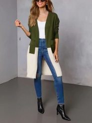 Milan Kiss Kardigan w kolorze oliwkowo-kremowym rozmiar: XL. Brązowe kardigany Milan Kiss, xl, bez wzorów. Za 161.34 zł.