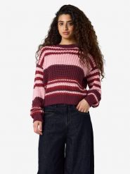 Noisy may Sweter "Charlie" w kolorze bordowo-różowym rozmiar: M. Czerwone swetry Noisy may, m, bez wzorów, ze splotem, bez ramiączek. Za 129.95 zł.