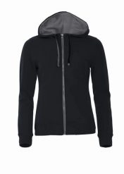 Clique Classic Hoody Full Zip Women – damska bluza z kapturem i pełnym zamkiem. Czarne bluzy CLIQUE, s, bez wzorów, z bawełny, z kapturem. Za 337.15 zł.