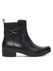 Caprice Botki 9-25403-45 Czarny. Czarne botki Caprice, bez wzorów, ze skóry, bez obcasa, na płaskiej podeszwie, bez zapięcia. Za 489.99 zł.