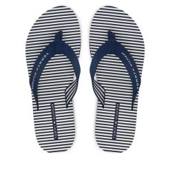 Japonki Tommy Hilfiger. Niebieskie klapki TOMMY HILFIGER, bez wzorów, bez obcasa. Za 169.99 zł.
