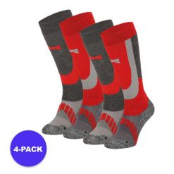 Skarpety narciarskie unisex 4 szt. Czerwone skarpety XTREME, bez wzorów, z materiału. Za 245.29 zł.